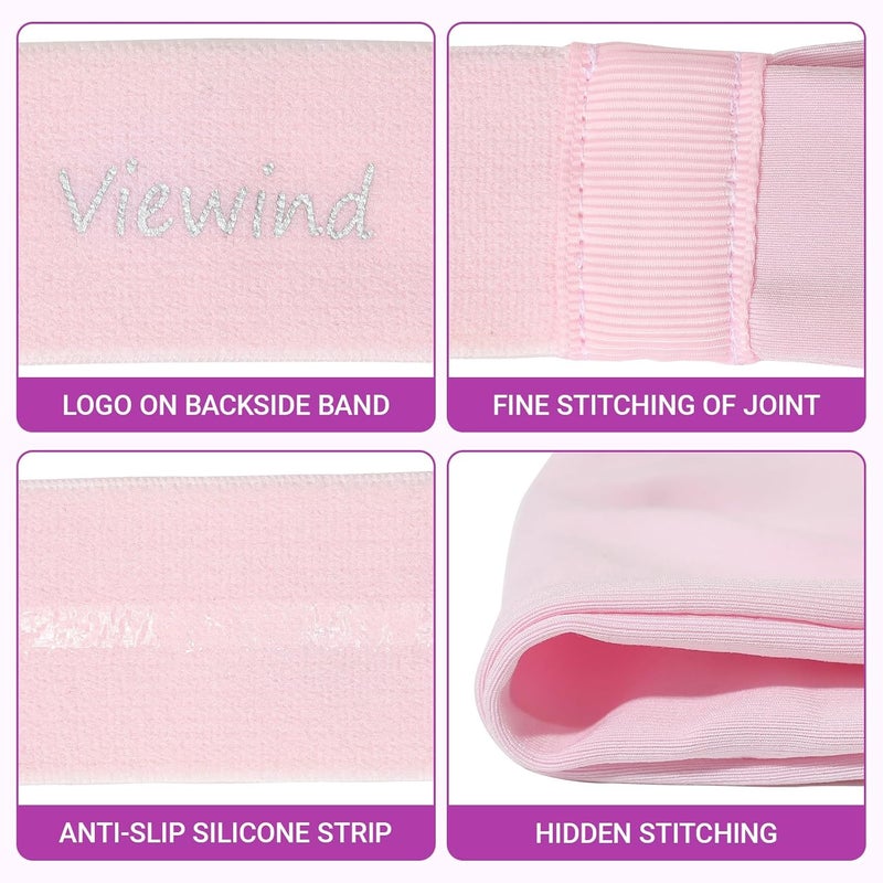 Viewind Sweat Absorb Headband for Men & Women, Athletic Headband for Running Yoga Workout, Wide Fashion Headband for Daily, 4" Width, Soft & Strechy, Non Slip Silione, 3 Colors in Pack - Image 3